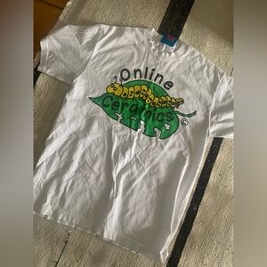 Online Ceramics Worm Hearted Earth Apple White T Shirt